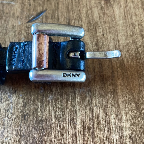 DKNY Black Leather Double Wrap Skinny Belt - Picture 6 of 6